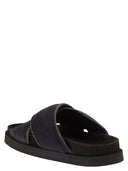 Fabiana Filippi Flat Suede Sandals With Crossed Straps