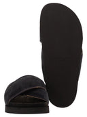 Fabiana Filippi Flat Suede Sandals With Crossed Straps