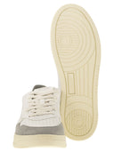 Autry Medalist Low Sneakers In Goatskin And Suede
