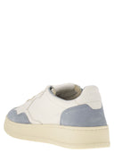 Autry Medalist Low White Leather And Suede Sneakers In Powder