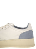 Autry Medalist Low White Leather And Suede Sneakers In Powder