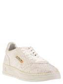 Autry Medalist Low Suede Trainers With Rhinestones