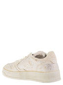 Autry Medalist Low Suede Trainers With Rhinestones