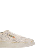 Autry Medalist Low Suede Trainers With Rhinestones