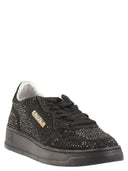 Autry Medalist Low Suede Trainers With Rhinestones