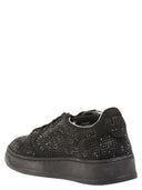 Autry Medalist Low Suede Trainers With Rhinestones