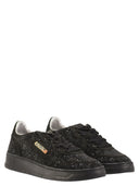Autry Medalist Low Suede Trainers With Rhinestones