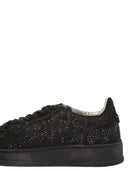 Autry Medalist Low Suede Trainers With Rhinestones