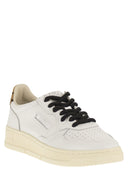 Autry Medalist Low Leather Sneakers With Animal Print Detail