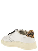 Autry Medalist Low Leather Sneakers With Animal Print Detail
