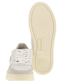 Autry Medalist Low Leather And Glitter Sneakers