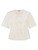 Mc2 Saint Barth Broderie Anglaise Top With Bow Fastenings