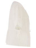 Mc2 Saint Barth Broderie Anglaise Top With Bow Fastenings
