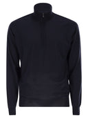 John Smedley Barrow trui met hoge hals en halve ritssluiting