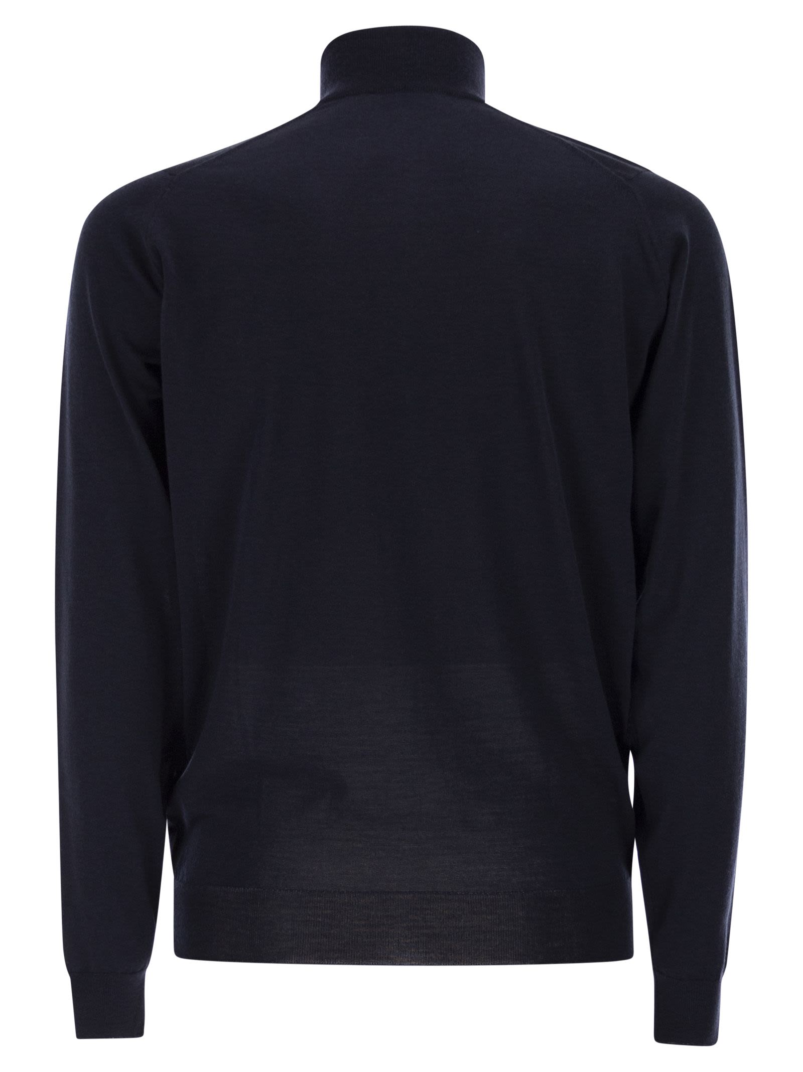 John Smedley Barrow trui met hoge hals en halve ritssluiting