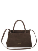Fabiana Filippi Suede Leather Top Handle Bag With Shoulder Strap