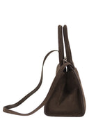 Fabiana Filippi Suede Leather Top Handle Bag With Shoulder Strap
