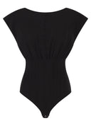 Elisabetta Franchi Knit Bodysuit With Deep Neckline And Jewel Detail
