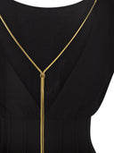 Elisabetta Franchi Knit Bodysuit With Deep Neckline And Jewel Detail