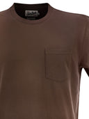 Mc2 Saint Barth Stretch Cotton Piqué T Shirt With Patch Pocket