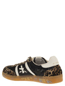 Premiata Bonnied Mesh And Animal Print Sneakers With Gum Sole