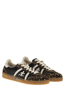 Premiata Bonnied Mesh And Animal Print Sneakers With Gum Sole