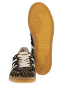 Premiata Bonnied Mesh And Animal Print Sneakers With Gum Sole