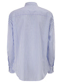 Mc2 Saint Barth Brigitte Striped Cotton Shirt With Looney Tunes Print