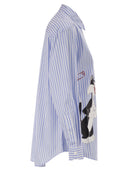 Mc2 Saint Barth Brigitte Striped Cotton Shirt With Looney Tunes Print