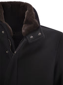 Herno Wool Coat With Fur In The Collar