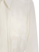 Elisabetta Franchi Georgette Cropped Shirt With Elastic Band