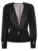 Elisabetta Franchi Georgette Bluse mit Basken