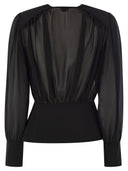 Elisabetta Franchi Georgette Bluse mit Basken