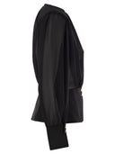Elisabetta Franchi Georgette Bluse mit Basken