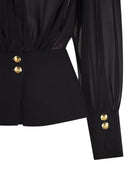 Elisabetta Franchi Georgette Bluse mit Basken