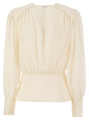 Elisabetta Franchi Georgette Blouse avec basque