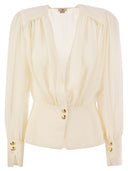 Elisabetta Franchi Georgette Blouse avec basque