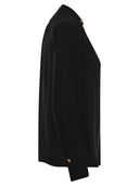 Elisabetta Franchi Georgette Shirt With Charms And Logo