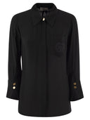 Elisabetta Franchi Georgette Shirt mit Logo Patch