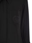 Elisabetta Franchi Georgette Shirt mit Logo Patch