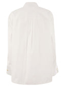 Elisabetta Franchi Striped Jacquard Poplin Shirt With Cufflinks