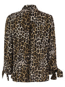 Elisabetta Franchi Animal Georgette -Hemd mit Bandmanschetten