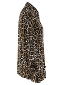 Elisabetta Franchi Animal Georgette -Hemd mit Bandmanschetten