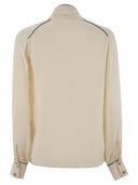 Elisabetta Franchi Georgette Shirt With Scarf And Piping