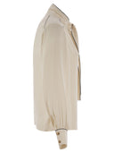 Elisabetta Franchi Georgette Shirt With Scarf And Piping