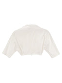 Elisabetta Franchi Stretch Cotton Top With Logo Detail