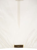 Elisabetta Franchi Stretch Cotton Top With Logo Detail