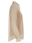 Fabiana Filippi Sheer Shirt With Matching Camisole And Embroidered Details