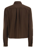Fabiana Filippi Virgin Wool Stretch Shirt With Zama Jewel Detail