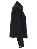 Fabiana Filippi Virgin Wool Stretch Shirt With Zama Jewel Detail
